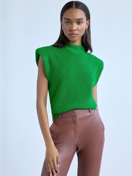 Aritzia Sweaters - Aritzia Babaton Hazlitt Sweater Vest Green Minimalist Structured Wool Size XS